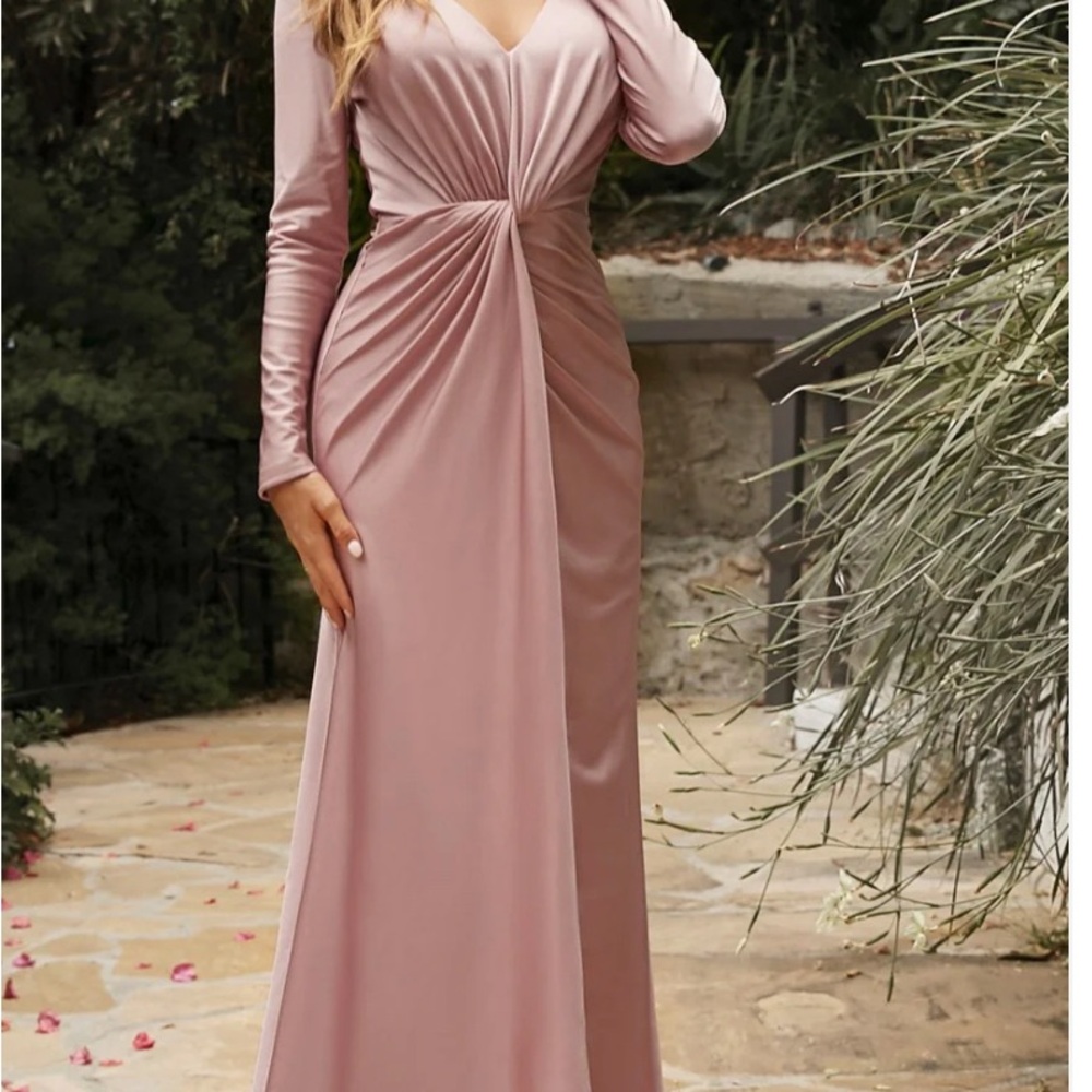 Chic Mauve Long Sleeve Dress